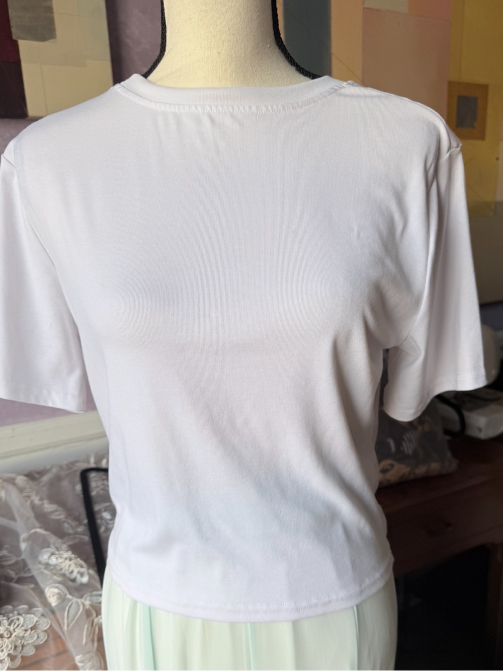 Classic White Crop Top - Women's Short Sleeve Tee